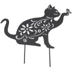 Tonysa statuette de chat noir chat noir mignon apparence vivante design creux m�tal durable d�coration ...