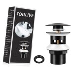 Bonde de lavabo avec trop - plein noir mat, universelle g1 1 / 4' laiton valve pop - up bonde de vidage ... Bonde de lavabo avec trop - plein noir mat, universelle g1 1 / 4' laiton valve pop - up bonde de vidage ...