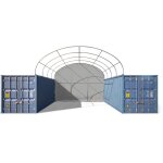 Paroi arri�re pour abri sur container, largeur 6m - b�che pvc primetex 2300, gris - toolport