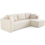 Bestmobilier - topaze - canap d'angle dhoussable rversible 4 places en tissu bouclette