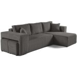 Bestmobilier - topaze - canap� d'angle r�versible 4 places - convertible avec coffre, tablette et poufs ...