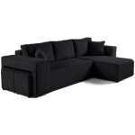 Bestmobilier - topaze - canap� d'angle r�versible 4 places - convertible avec coffre, tablette et poufs ...