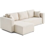 Topaze - canap� d'angle r�versible - 4 places - convertible avec coffre - en tissu bouclette