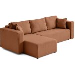 Bestmobilier - topaze - canap� d'angle r�versible - 4 places - convertible avec coffre - en tissu bouclette ...