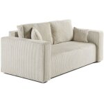Bestmobilier - topaze - canap� droit 2 places - en velours c�tel� - beige