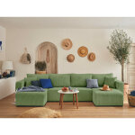 Bestmobilier - topaze - canapé panoramique en u - 7 places - convertible avec coffre - en velours côtelé ... Bestmobilier - topaze - canapé panoramique en u - 7 places - convertible avec coffre - en velours côtelé ...