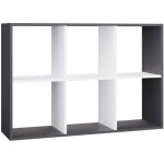 Topeshop - marion - tagre modulable 6 cubes - bibliothque 6 cases - 110x30x75 cm - anthracite et blanc ...