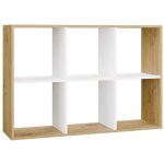 Marion - tagre modulable 6 cubes - bibliothque 6 cases - 110x30x75 cm - artisan et blanc