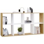 Marion - tagre modulable 8 cubes - bibliothque 8 cases - 147x30x75 cm - artisan et blanc