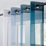 Topfinel rideaux courts 140x160cm 2 panneaux voilage fenetre draperies � oeillet voilage int�rieurs pour ...