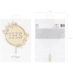 Topper en bois pour premi�re communion ihs, 23 cm