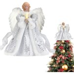 Toppers de sapin de nol - acrylique, blanc angel topper fe treetop pendentif 3d ange cimier de sapin ...