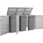 Torana - abri pour trois poubelles 207x77, 5x112, 5 cm inox