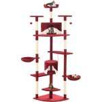Torana - arbre  chat avec griffoirs en sisal 203 cm rouge et blanc
