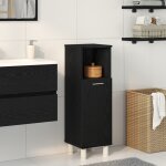 Placard de salle de bain avec porte chne noir 30 x 30 x 95 cm