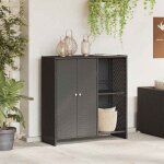 Torana - armoire de rangement avec stockage noir 100 x 36 x 102 cm rotin