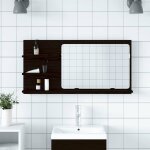 Torana - armoire de salle de bain avec miroir en ch�ne noir 90 x 11 x 45 cm bois d'ing�nierie