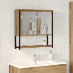 Torana - armoire de toilette avec miroir ch�ne artisanal 60 x 16 x 60 cm