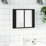 Torana - armoire de toilette avec miroir ch�ne noir 60 x 12 x 45 cm