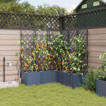Torana - bac � fleurs avec treillis 3 pcs gris 120 x 40 x 125. 5 cm pp