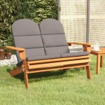 Torana - banc de adirondack et coussins 126 cm bois massif acacia