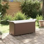 Torana - banc de avec coussin marron 116x46x57 cm rsine tresse
