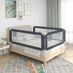 Torana - barrière de sécurité de lit d'enfant gris foncé 200x25 cm tissu Torana - barrière de sécurité de lit d'enfant gris foncé 200x25 cm tissu
