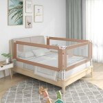 Torana - barri�re de s�curit� de lit d'enfant taupe 160x25 cm tissu