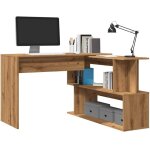 Torana - bureau d'angle chne artisanal 200, 5x50x76 cm bois d'ingnierie