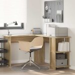 Torana - bureau d'angle avec rangement ch�ne 140 x 113. 5 x 75 cm