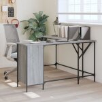 Torana - bureau gris 141x141x75 cm bois d'ingnierie