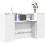 Torana - bureau de rception blanc 180x50x103, 5 cm bois d'ingnierie