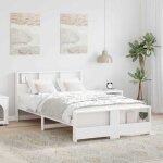 Torana - cadre de lit blanc 140 x 190 cm bois massif en pin