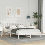 Torana - cadre de lit blanc 140 x 190 cm bois massif en pin
