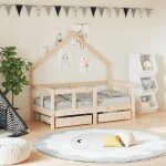 Torana - cadre de lit enfant avec tiroirs 70x140 cm bois de pin massif