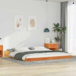 Torana - cadre de lit marron cire 200 x 200 cm bois massif en pin