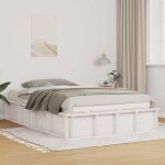 Torana - cadre de lit avec stockage blanc 140 x 190 cm bois