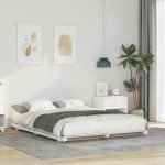 Torana - cadre de lit surélevé blanc 140 x 220 cm bois massif en pin Torana - cadre de lit surélevé blanc 140 x 220 cm bois massif en pin