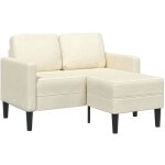 Torana - canap� 2 places avec m�ridienne en l cr�me 125 cm velours