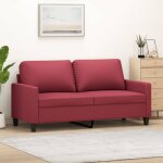Torana - canap  2 places rouge bordeaux 140 cm similicuir