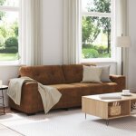 Torana - canapé avec coussin marron faux cuir & bois Torana - canapé avec coussin marron faux cuir & bois