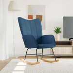 Chaise  bascule bleu tissu