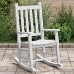 Torana - chaise  bascule enfants blanc bois de peuplier massif