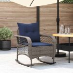 Torana - chaise � bascule de avec coussins gris r�sine tress�e