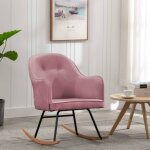 Chaise  bascule rose velours