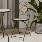 Torana - chaises de bistro pliables lot de 2 terre cuite blanc cramique