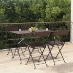 Torana - chaises de bistrot pliantes lot de 4 rsine tresse et acier