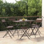 Torana - chaises de bistrot pliantes lot de 6 rsine tresse et acier