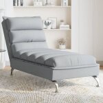 Torana - chaise longue avec coussins gris clair tissu