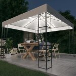 Torana - chapiteau de jardin avec guirlande lumineuse à led 3x3 m blanc Torana - chapiteau de jardin avec guirlande lumineuse à led 3x3 m blanc